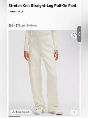 lululemon athletica High-Waist Wide-Leg Pants — Cream